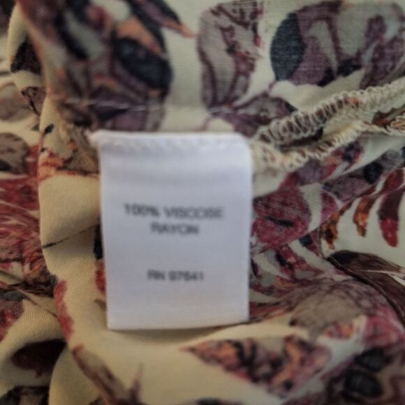 J. Jill Womens Tunic Blouse Autumn Fall Leaves 3/4 Sleeve Loose Officecore Large - Picture 7 of 9